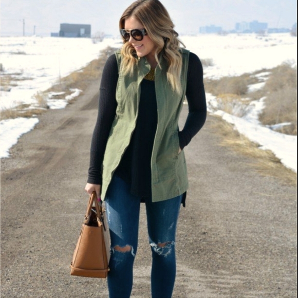 Women's Olive Green Vest Size S Used - Picture 1 of 5